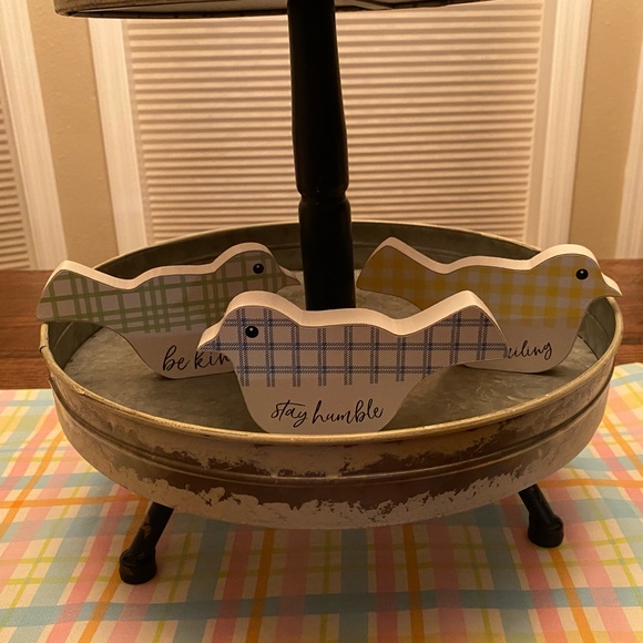 Bird Decor For Tier Trays, Bird Tabletop Wood Signs Set Of 3, Shelf Bird Decor - Picture 12 of 16